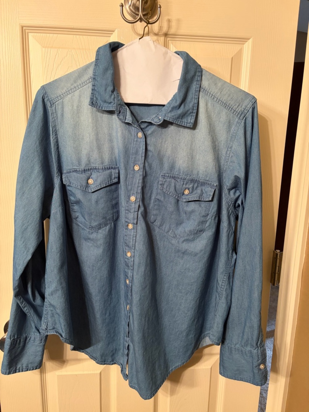 Torrid Light Wash Denim Button-Up Shirt - Blue